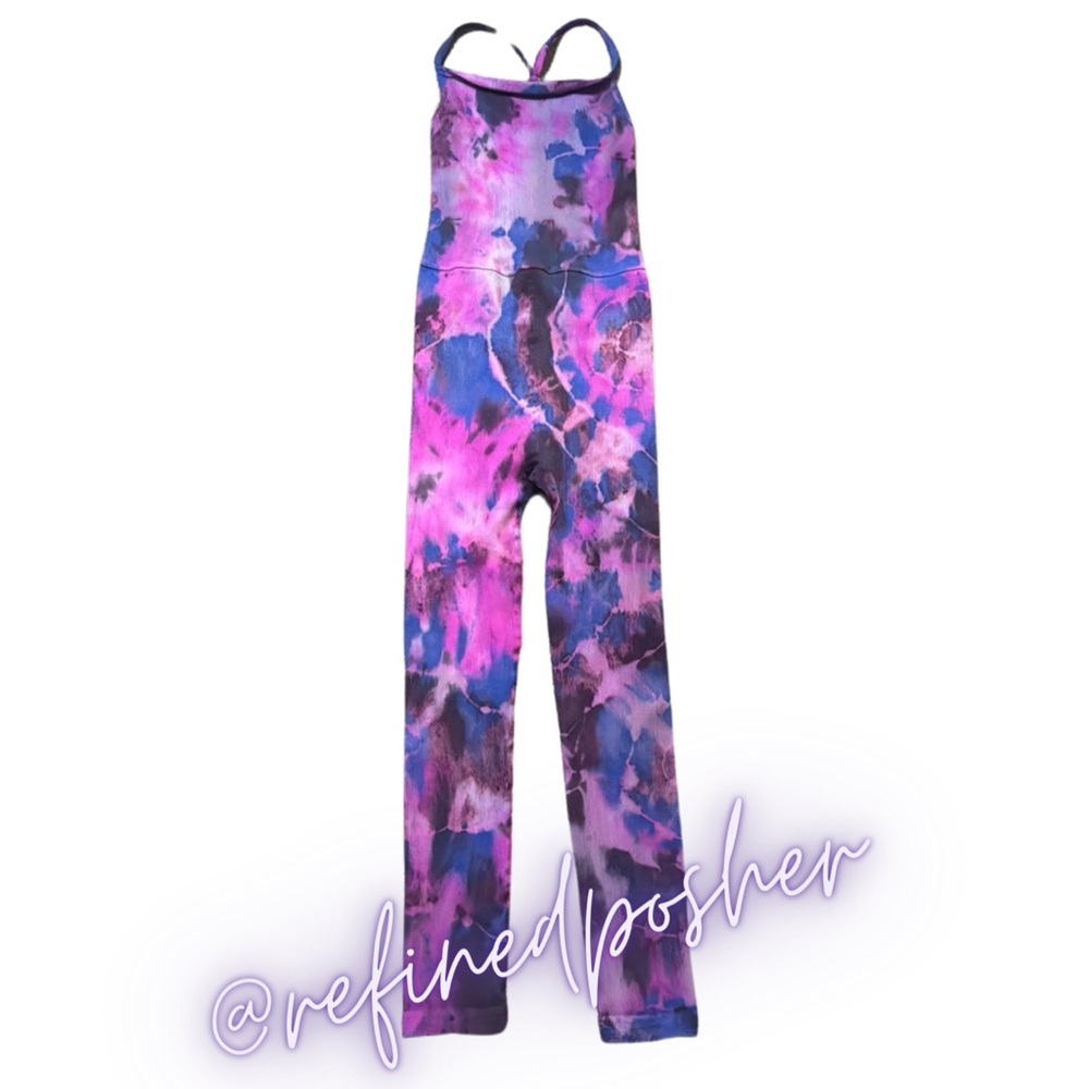 Free People Movement Happiness Runs Onesie size M/L NEW White Tie Dye - Picture 3 of 7
